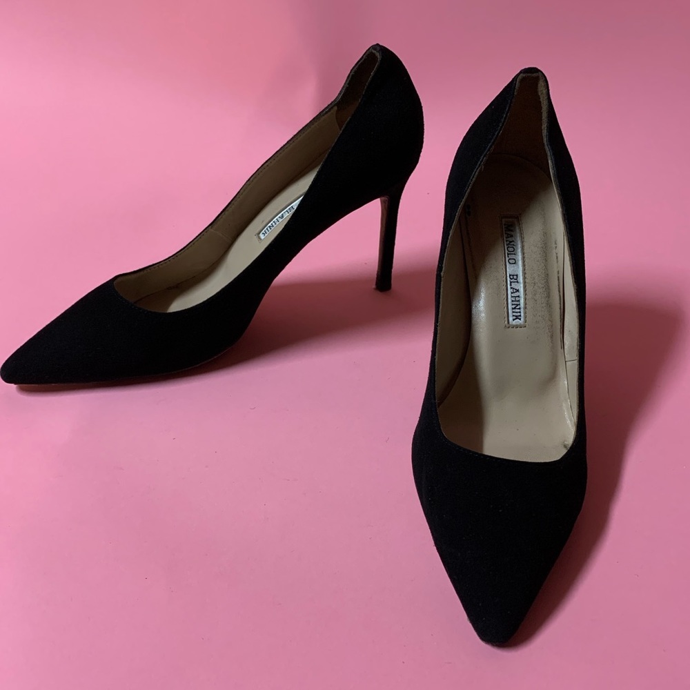 Black Suede Manolo Blahnik Heels